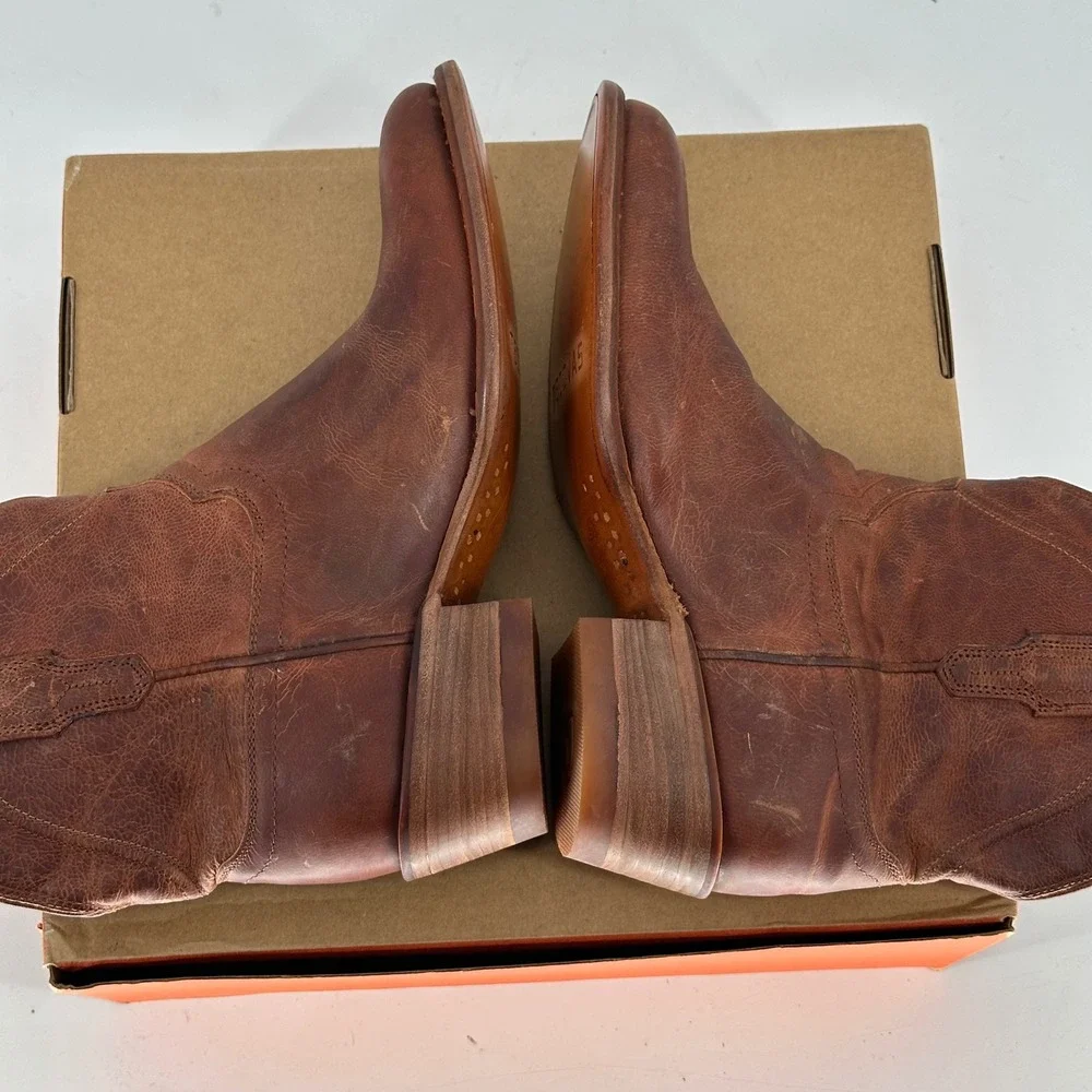NEW Tecovas Brown Leather Ankle Boots Women's 8 B Western Cowgirl Rodeo